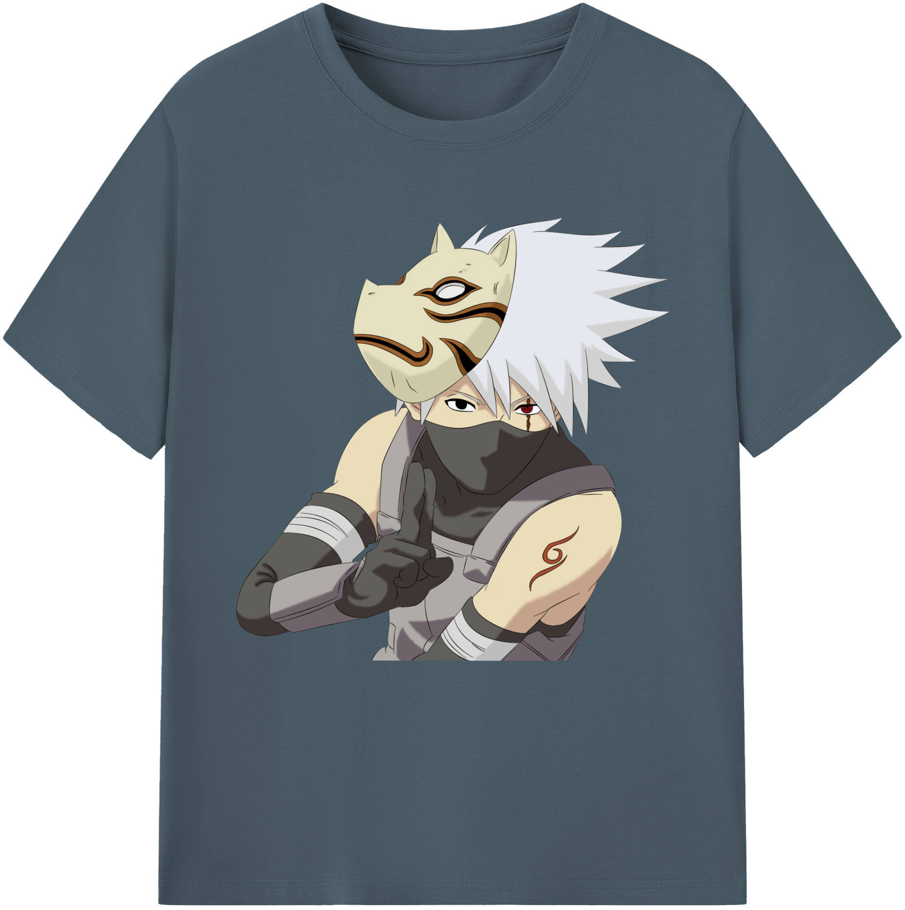 （画像用） NARUTO -ナルト- はたけ カカシ Hatake Kakashi 綿100％半袖Tシャツ（フロントプリント）